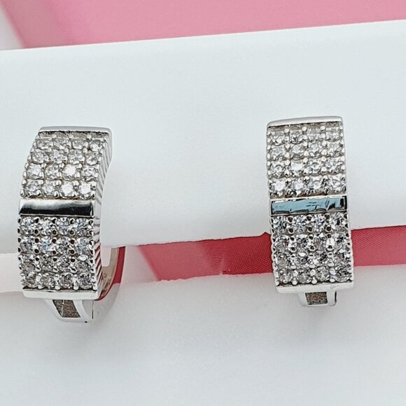 "925 Sterling Silver Cubic Zirconia Earrings, U19254658 - Picture 6 of 11